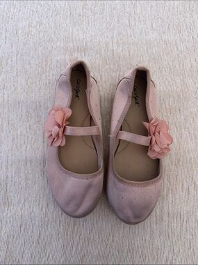 Cat & Jack Blush Pink Flower Strap Mary Jane Shoes